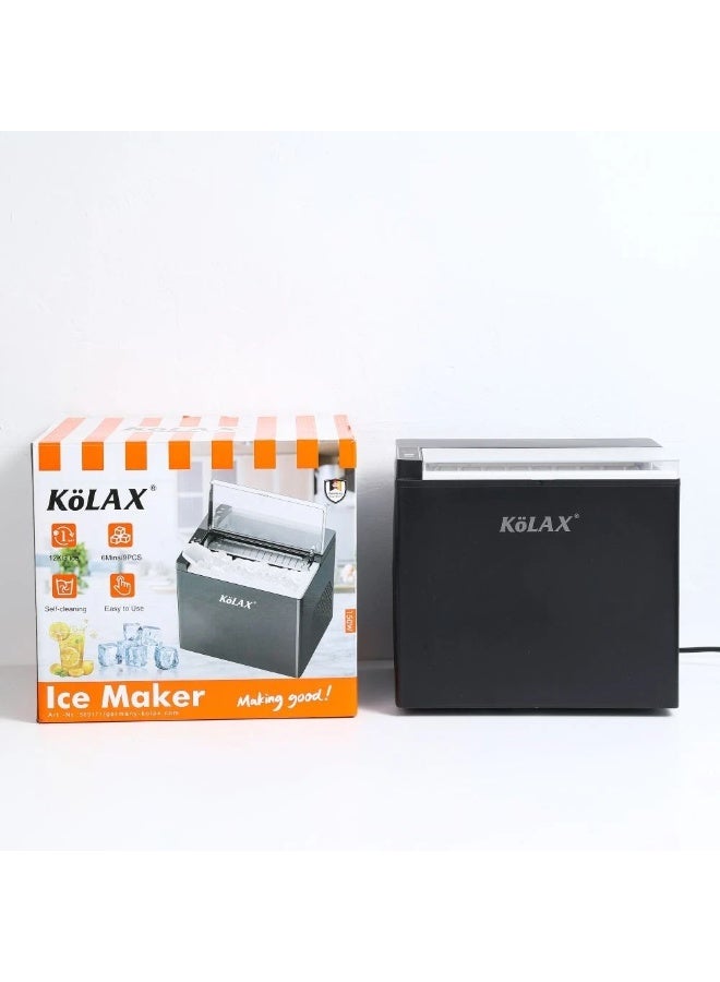 Kolax Portable Countertop Ice Maker - Fast Ice Machine Produces 9 Bullet Cubes in 6-9 Minutes - 12kg Daily Capacity - Quiet Operation with Self-Cleaning Function - Image 2
